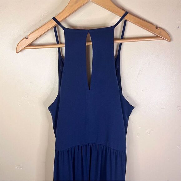 BCBGeneration Women's Sleeveless‎ Maxi Blue Drape Pocket Dress Size Small Formal - Picture 8 of 10